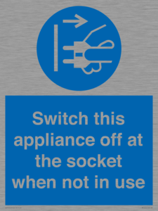Switch this appliance off at the socket when not in use